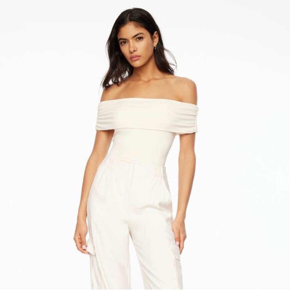 Off Shoulder Draped Bodysuit - Picture 3 of 5